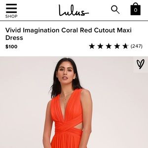 Lulus coral red cut out maxi dress